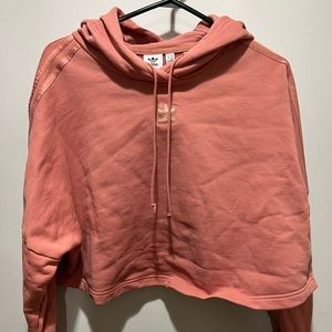Dusty Rose ADIDAS Oversized Crop Hoodie